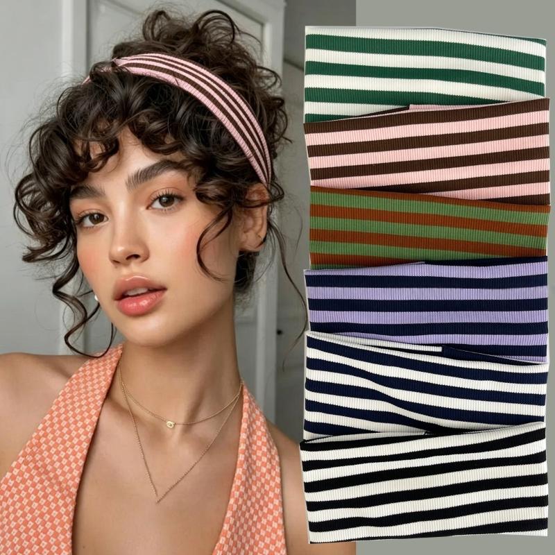 Men'S Yoga Accessories - Striped Elastic Sports Headband Unisex Fitness