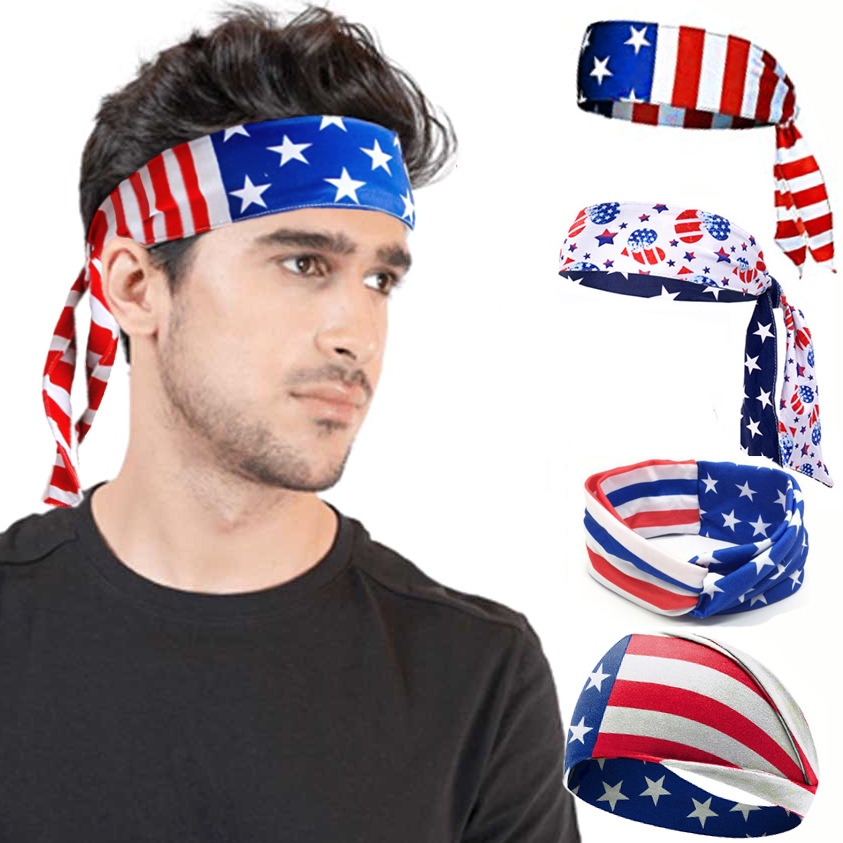 Men'S Yoga Accessories - USA Flag Independence Day Hair Band