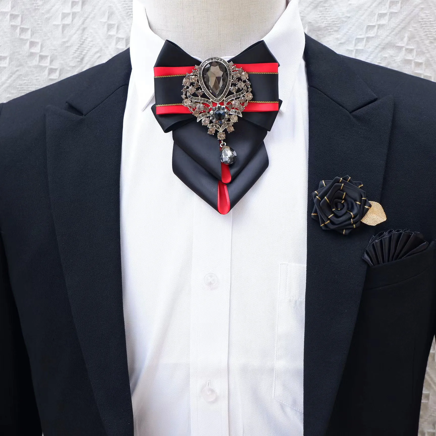 Luxury Rhinestone Bow Tie Broo - Men'S Accessories High End recension och pris