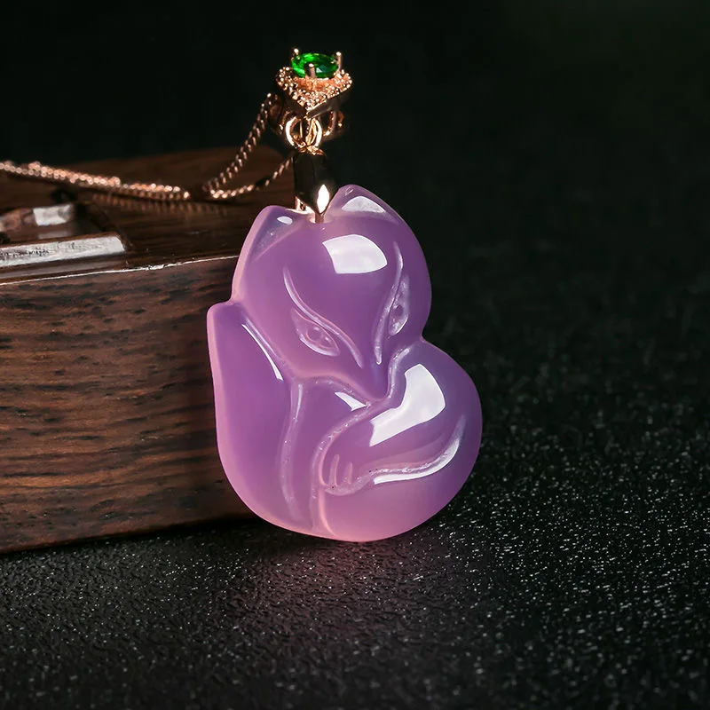 Natural Purple Agate Fox Penda - Men'S Accessories Chain recension och pris