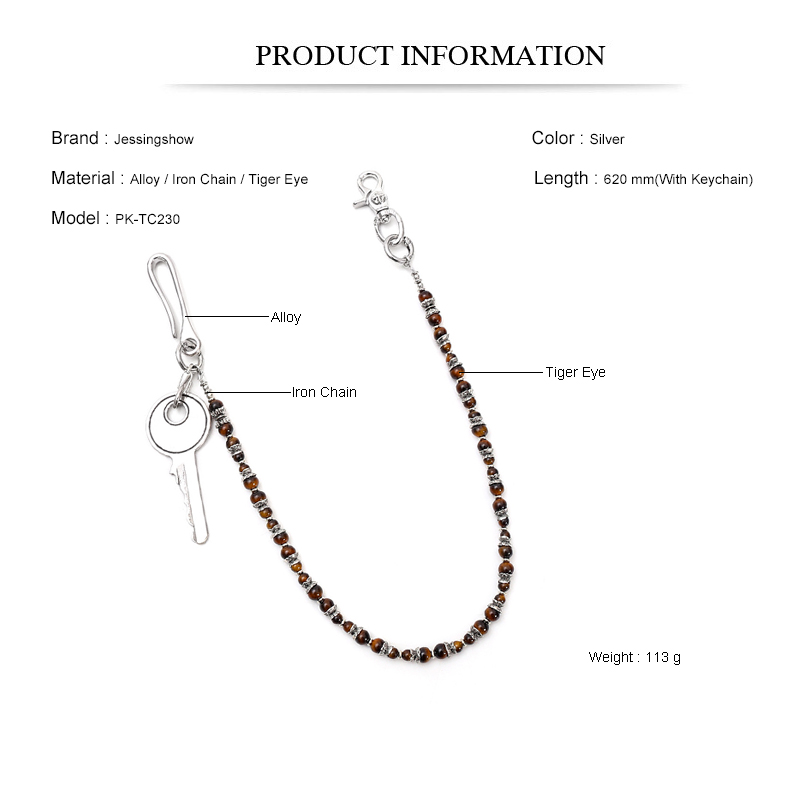Hip Hop Punk Tiger Eye Beaded  - Men Accessories Pk recension och pris