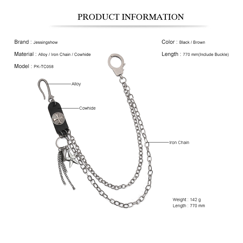 Punk Steet Cowhide Keychains C - Men Accessories Pk recension och pris