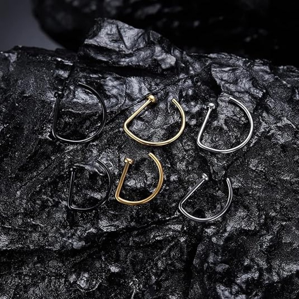 4 Pack Non Piercing D-Shaped N - Men Accessories Ring recension och pris