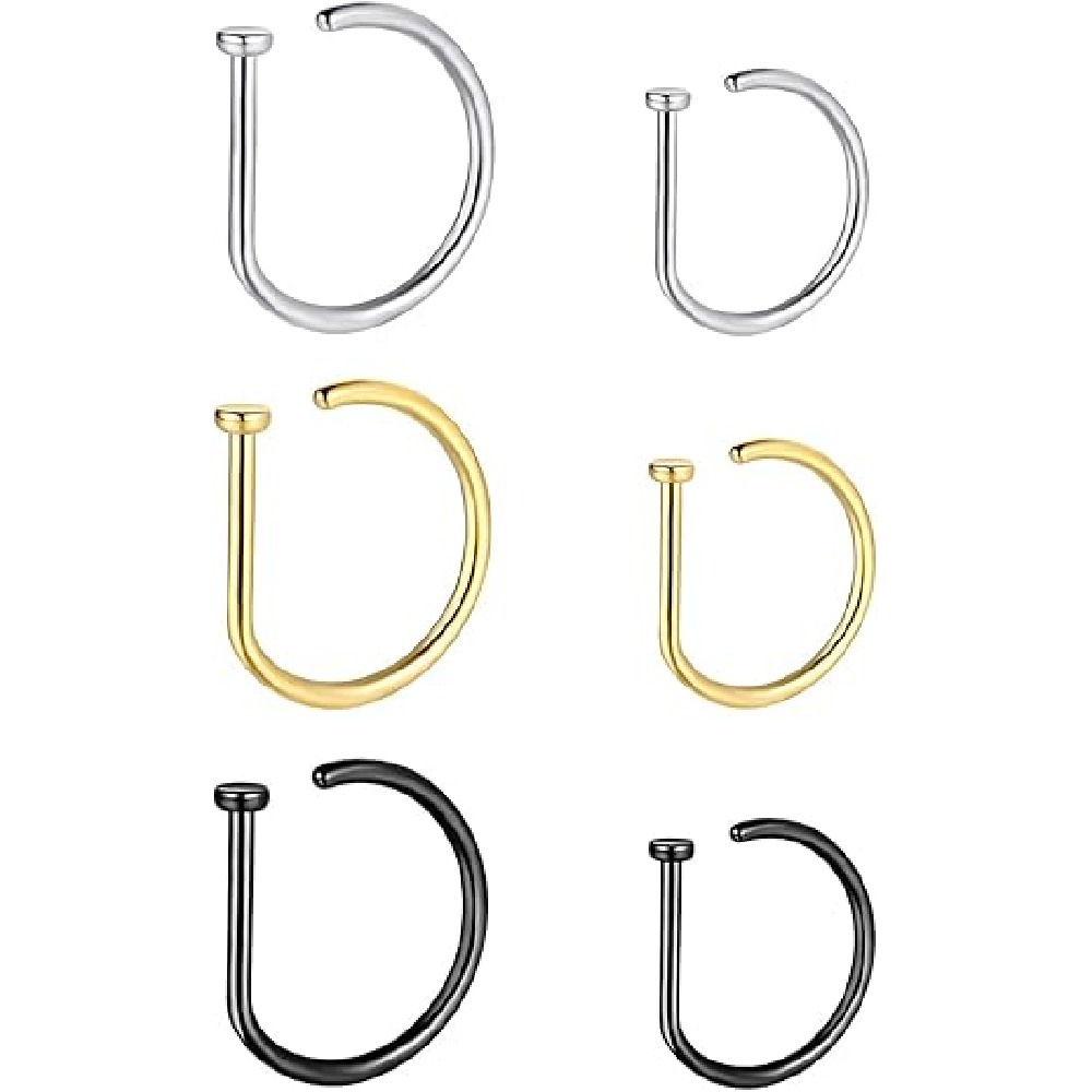 4 Pack Non Piercing D-Shaped N - Men Accessories Ring recension och pris