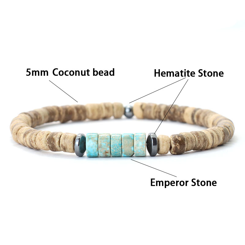 2Pcs Natural Coconut Husk Bead - Men'S Yoga Accessories recension och pris